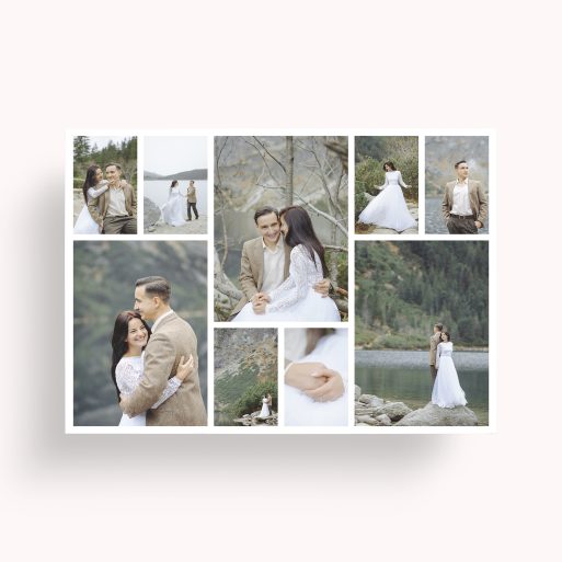 Photo of a personalised photo poster called 'Spread Montage'. It is A4 in size, in a Landscape orientation. It has space for 9 photos.