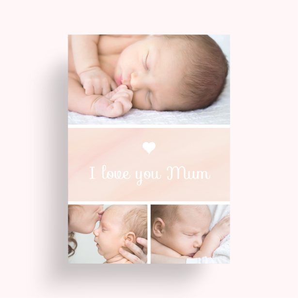 Photo of a personalised photo poster called 'Mum’s Day Trio'. It is A4 in size, in a Portrait orientation. It has space for 3 photos.