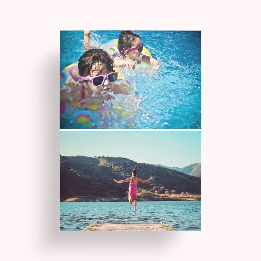 Photo of a personalised photo poster called 'Stacked'. It is A4 in size, in a Portrait orientation. It has space for 2 photos.