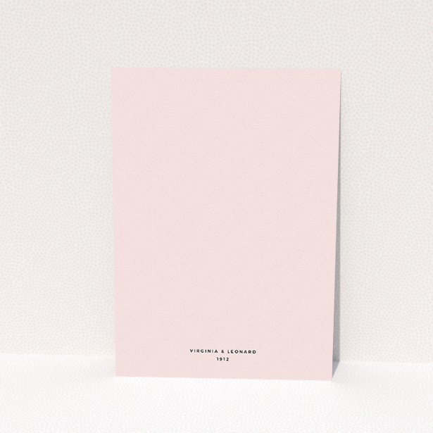 A personalised wedding invitation design titled "Classic face". It is an A5 invite in a portrait orientation. "Classic face" is available as a flat invite, with mainly pink colouring.