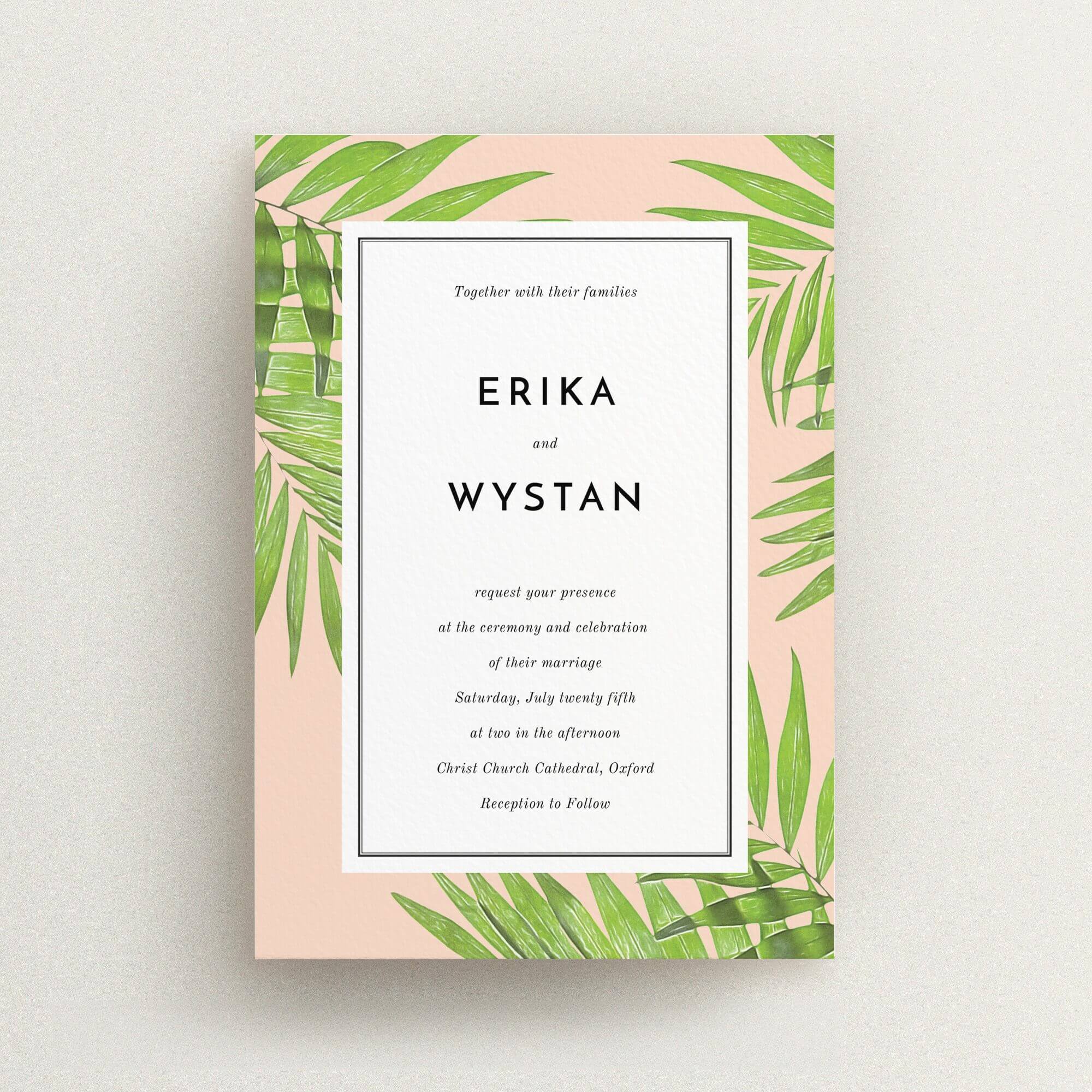 In the courtyard in Personalised Wedding Invitation Cards