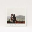 A personalised wedding invitation called "Instant Photo Frame". It is a square (148mm x 148mm) invite in a square orientation. It is a photographic personalised wedding invitation with room for 1 photo. "Instant Photo Frame" is available as a flat invite, with mainly pale cream colouring.