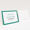A personalised wedding invitation design titled "Laydown simple". It is an A5 invite in a landscape orientation. "Laydown simple" is available as a flat invite, with tones of green and white.