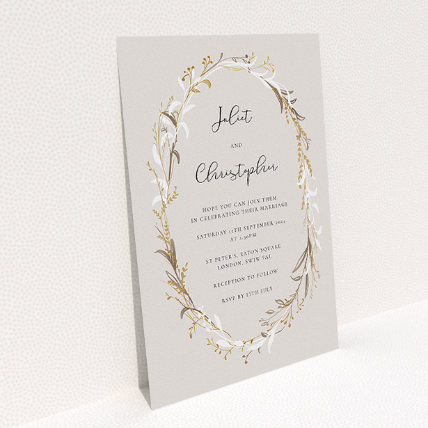 Wedding Invitations Cards & Envelopes 10 pack Gold on Cream card text inside 