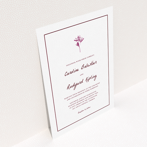 A personalised wedding invitation design titled "My little daisy". It is an A5 invite in a portrait orientation. "My little daisy" is available as a flat invite, with mainly white colouring.