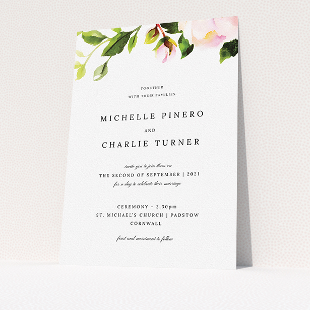 Rose Roof in Personalised Wedding Invitation Cards