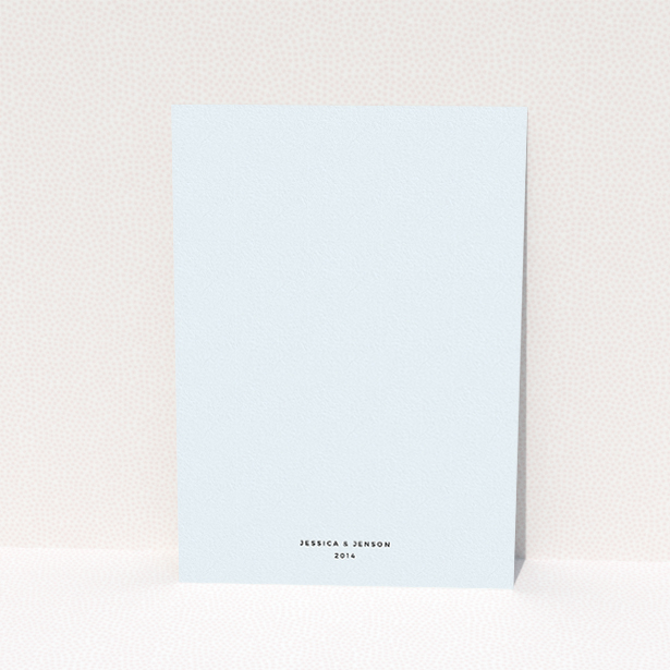 A personalised wedding invitation named "To the right". It is an A5 invite in a portrait orientation. "To the right" is available as a flat invite, with mainly light blue colouring.