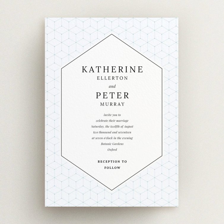 Geometric grid in Personalised Wedding Invitation Cards