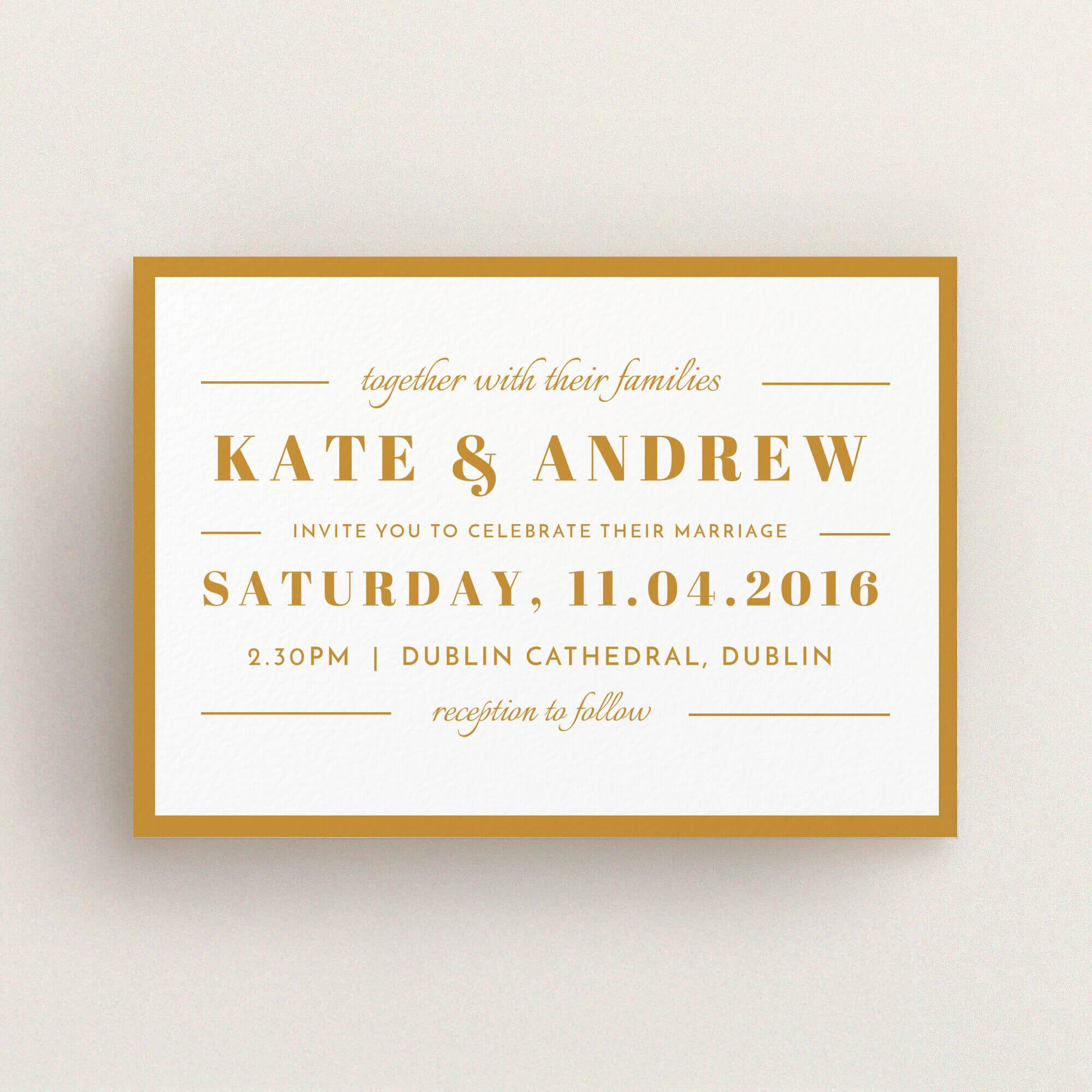 Lines with a thick border in Personalised Wedding Invitation Cards