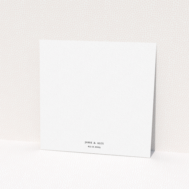 A personalised wedding invite template titled "Pastel Lines". It is a square (148mm x 148mm) invite in a square orientation. "Pastel Lines" is available as a flat invite, with tones of off-white and yellow.