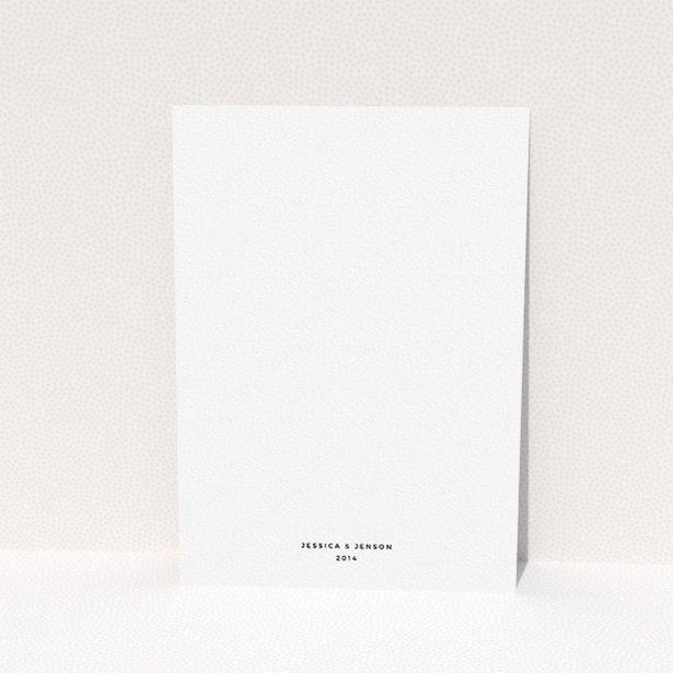 A personalised wedding invite called "To the right". It is an A5 invite in a portrait orientation. "To the right" is available as a flat invite, with mainly white colouring.