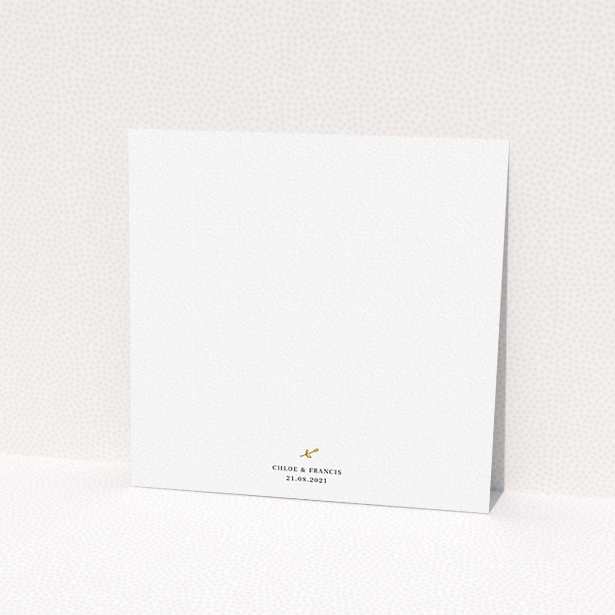 A personalised wedding invite design called "Yellow wreath". It is a square (148mm x 148mm) invite in a square orientation. "Yellow wreath" is available as a flat invite, with tones of white and yellow.