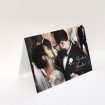 A photo wedding thank you card design called "1 Photo Full". It is an A5 card in a landscape orientation. It is a photographic photo wedding thank you card with room for 1 photo. "1 Photo Full" is available as a folded card, with mainly white colouring.