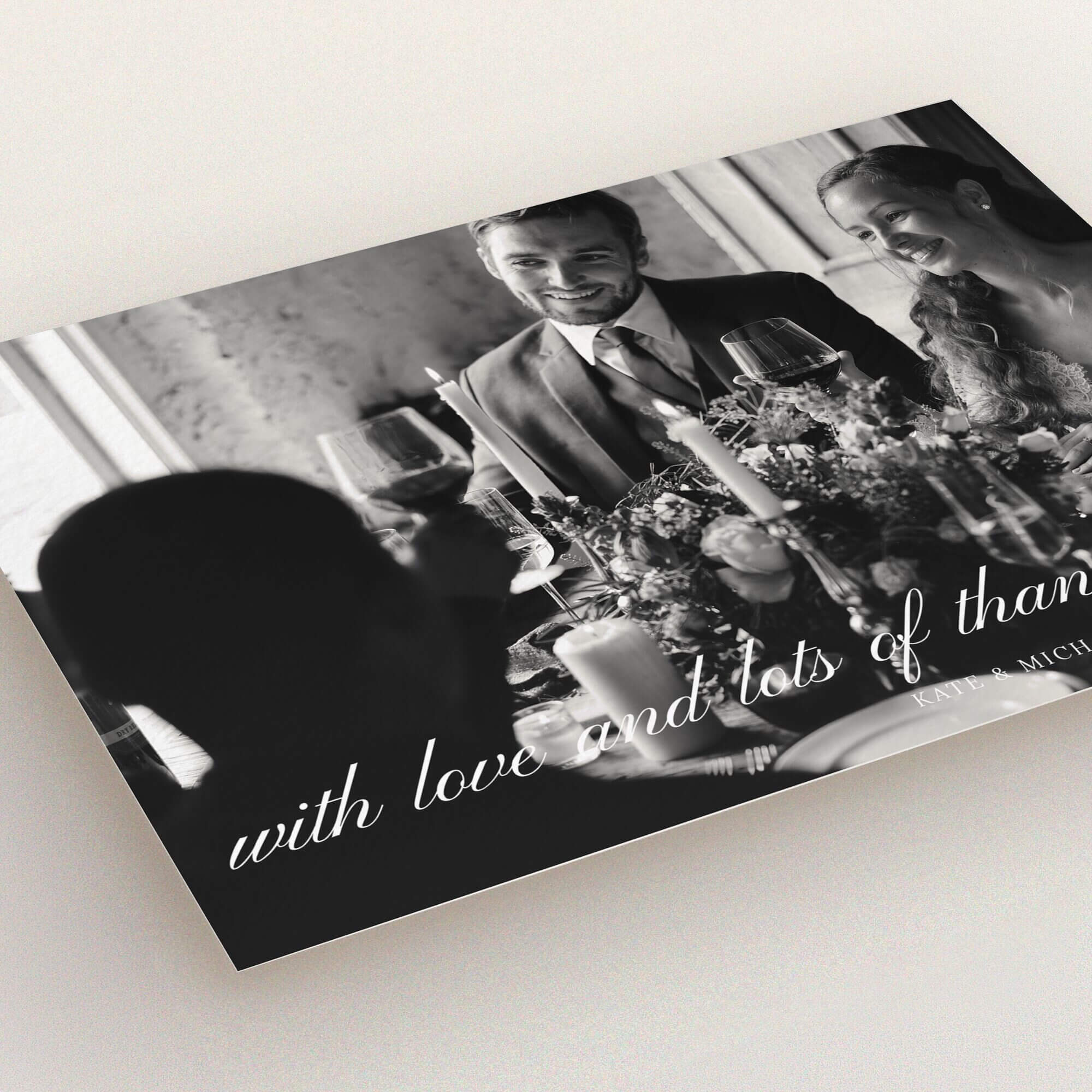 Elegant Photo Thanks in Wedding Thank You Cards