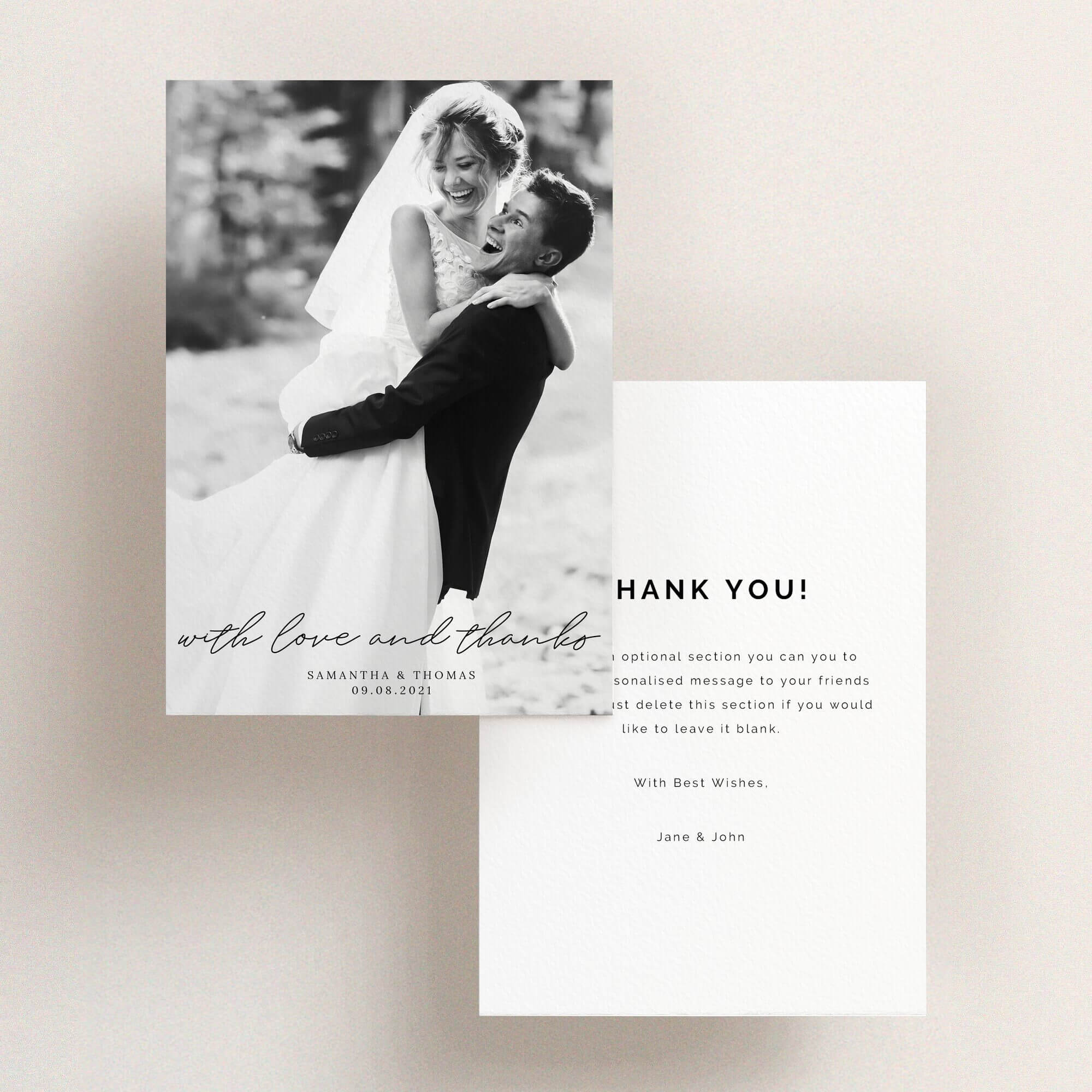 Thank You Script Examples Script & Serif in Wedding Thank You Cards
