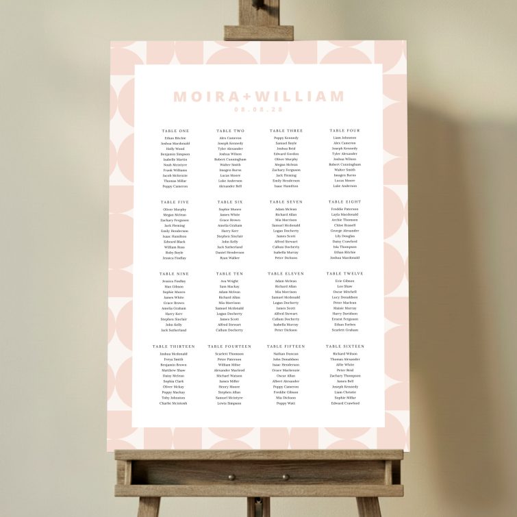 Pink Abstract in Wedding Table Plans