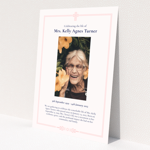 Funeral announcement design with one photo of a person