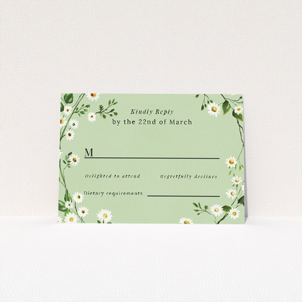 Primrose Garland RSVP Cards - Whimsical Wildflower Wedding Response Cards. This is a view of the front