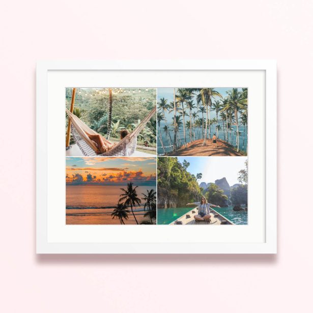 quadrant moments framed mounted photo print quad collage 400x300 landscape white - Quadrant Moments