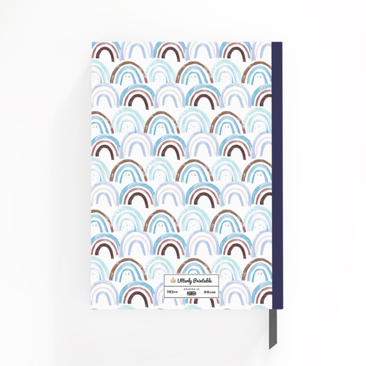 Colourful personalised notebooks design with one photo on the cover by Utterly Printable