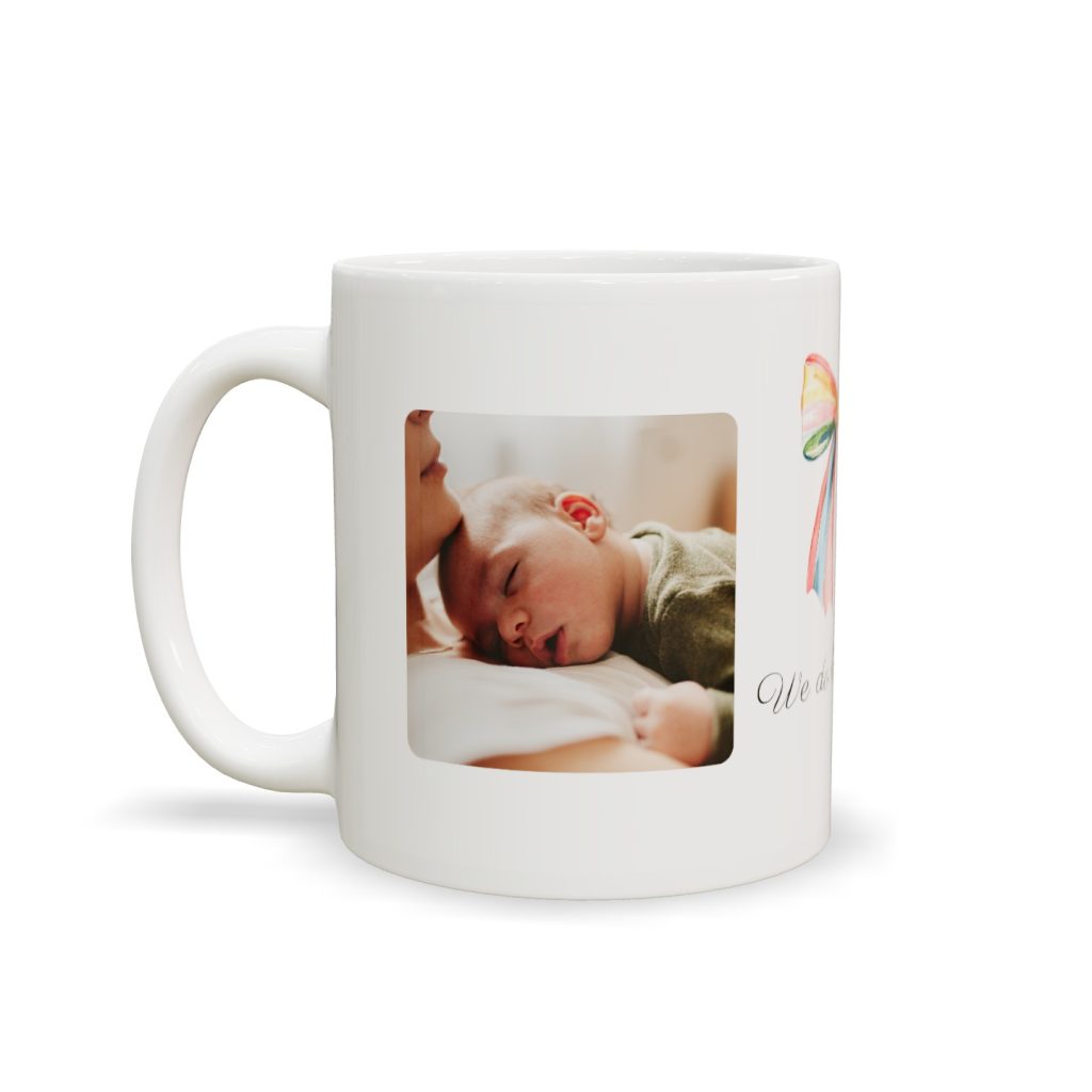 Rainbow Ribbon Hug in Personalised Mugs