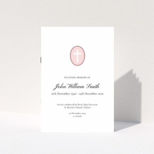 Funeral order of service programme design with a single photo placeholder for customisation.