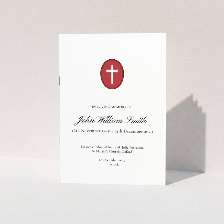 Funeral order of service program design with one image