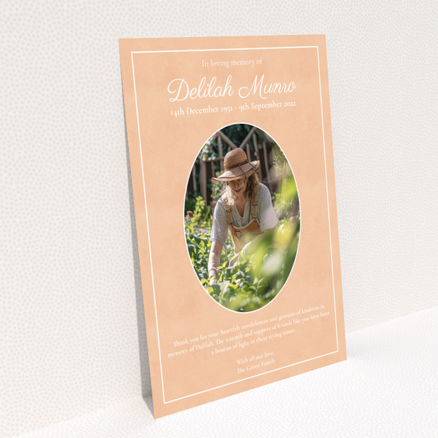 Funeral thank you card design, back page with no photos - Portrait by Utterly Printable