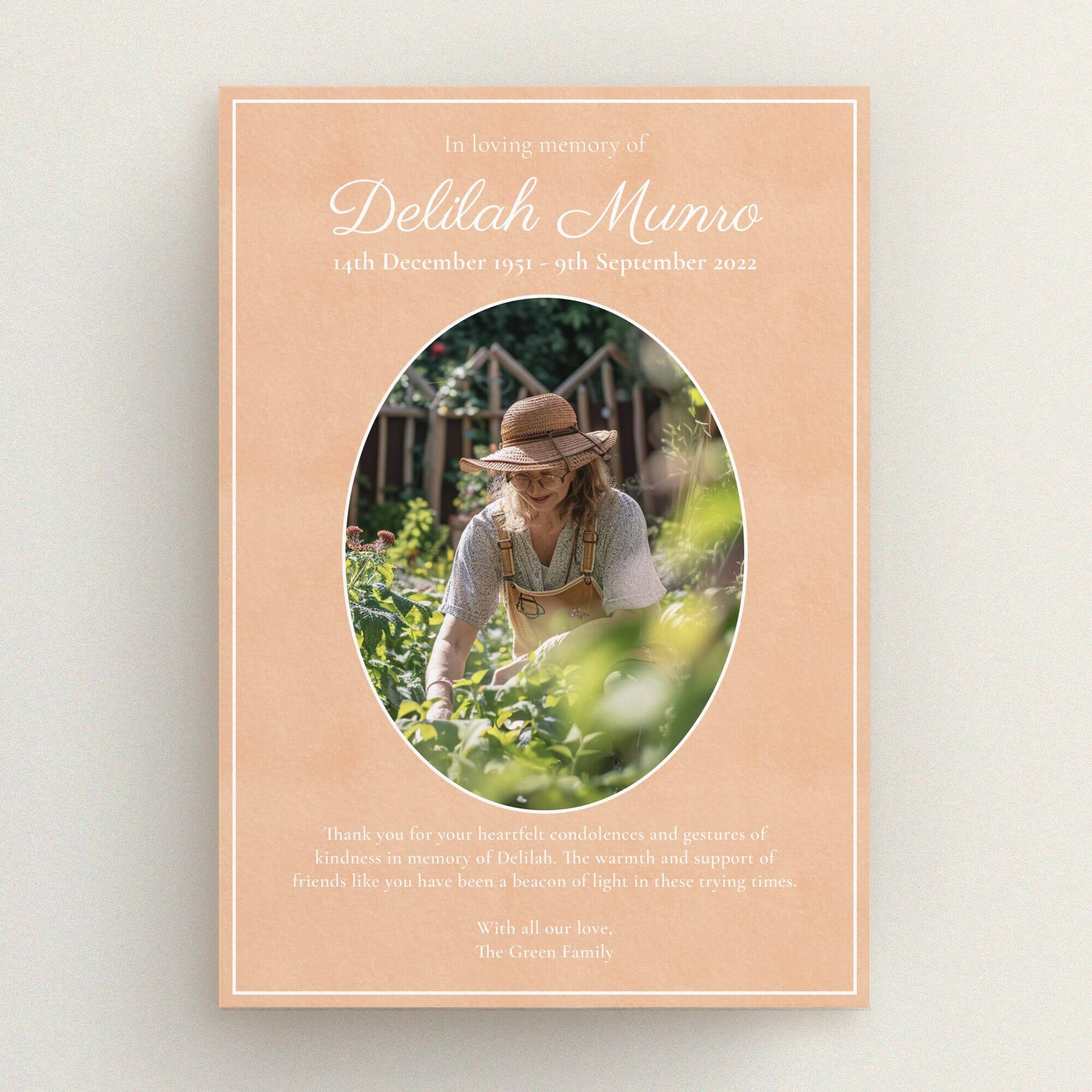 Funeral Reflection Examples Reflection in Funeral Thank you Cards