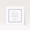 Regent Navy wedding save the date card featuring classic sophistication with regal navy blue accents on a crisp white background, perfect for couples valuing heritage and elegance in their wedding ceremony This is a view of the front