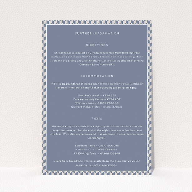 Retro Geo wedding information insert card by Utterly Printable. This is a view of the front