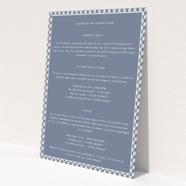 Retro Geo wedding information insert card by Utterly Printable. This is a view of the front