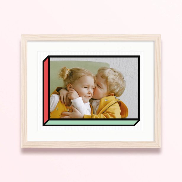 retro pop frame framed and mounted photo print designs 400x300 landscape wood - Retro Pop Frame