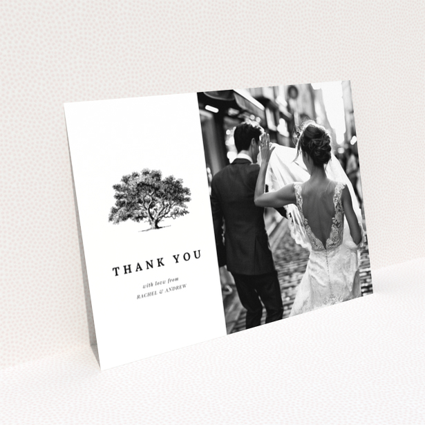 Landscape design wedding thank you card reverse side with no photos
