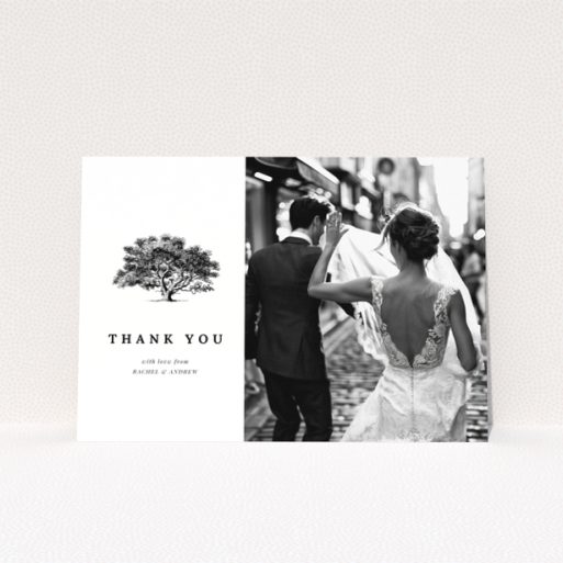 Wedding thank you card with one photo