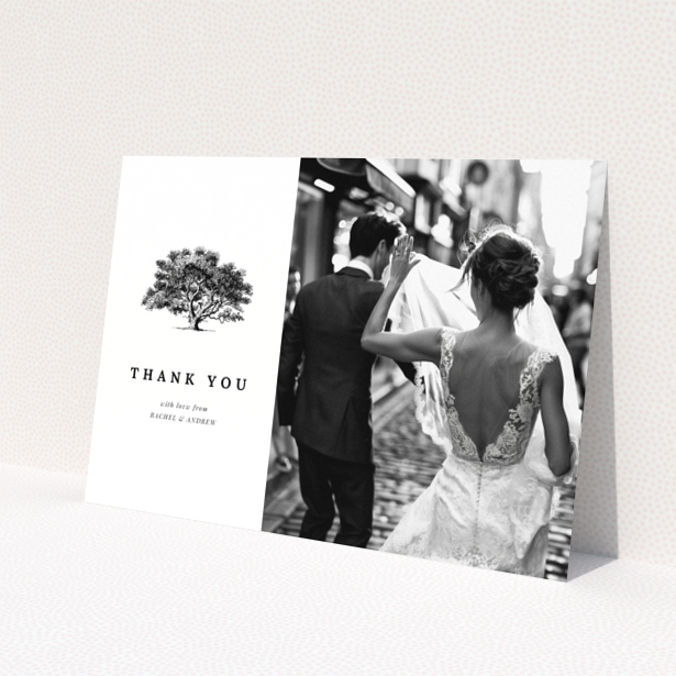 Wedding thank you card with one photo