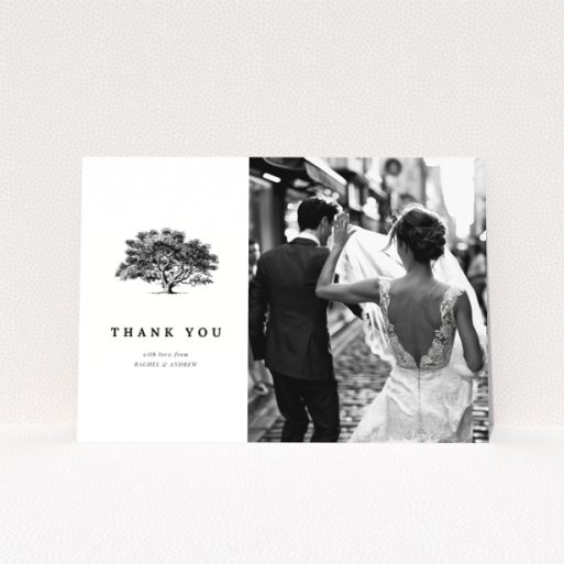 Wedding thank you card with one photo