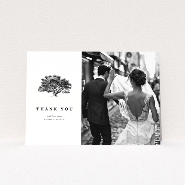 Wedding thank you card with one photo
