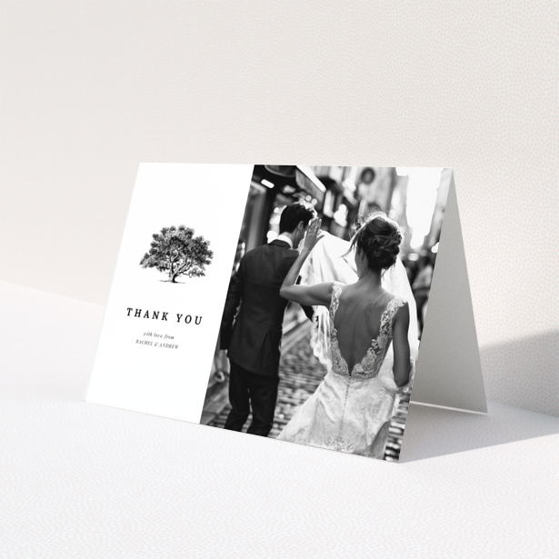 Wedding thank you card with one photo