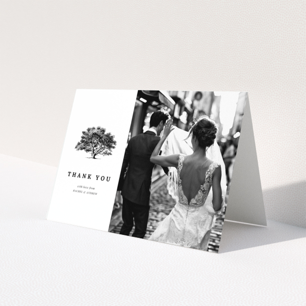 Wedding thank you card with one photo