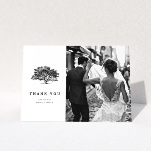 Wedding thank you card with one photo