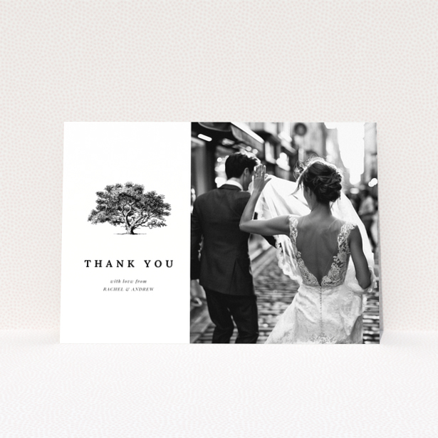 Wedding thank you card with one photo