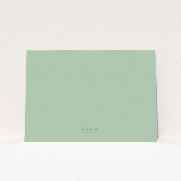 Sage Grace Invitation with serene sage green backdrop and elegant script announcing couple's names. This image shows the front and back sides together