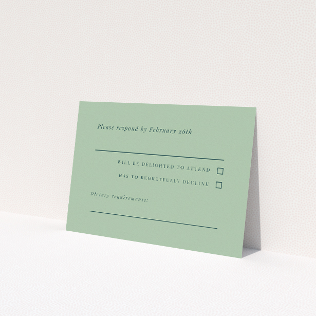 Modern Sage Grace Invitation RSVP Card - Wedding Stationery by Utterly Printable. This is a view of the back
