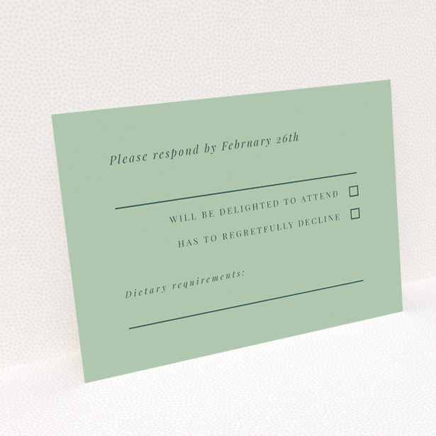 Modern Sage Grace Invitation RSVP Card - Wedding Stationery by Utterly Printable. This is a view of the back