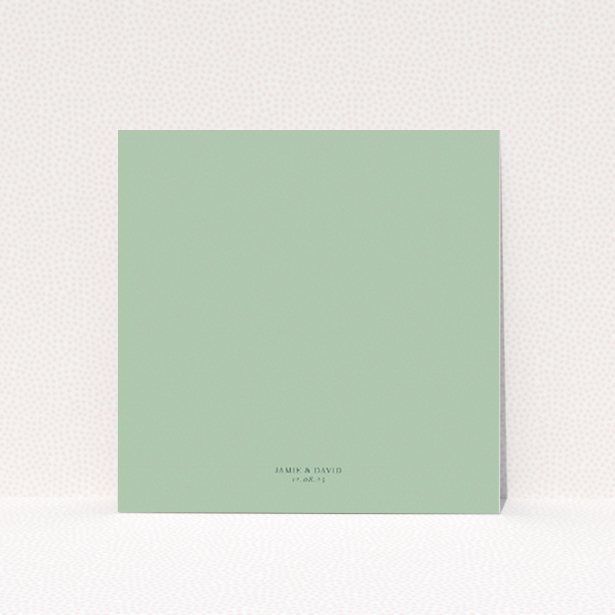 Sage Grace Invitation Wedding Save the Date Card Template - Minimalist Sage Green Design. This image shows the front and back sides together