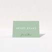 Sage Grace Place Cards - contemporary elegance for wedding decor. This is a view of the front