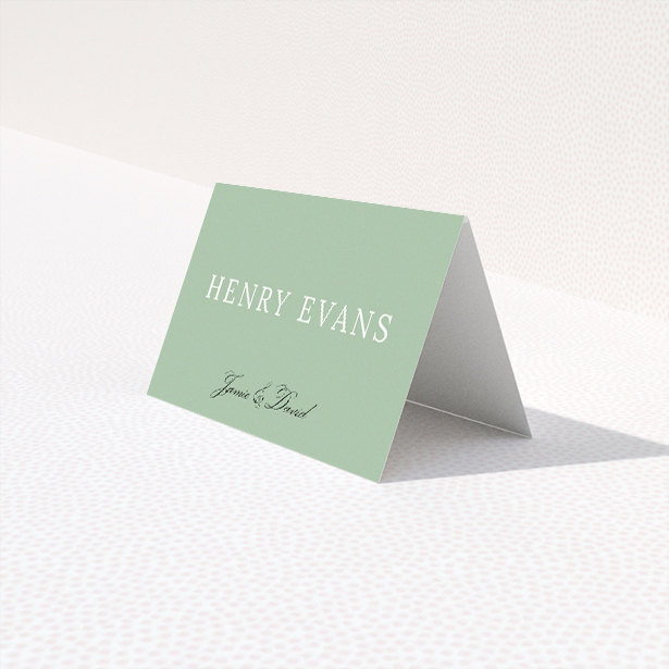 Sage Grace Place Cards - contemporary elegance for wedding decor. This is a third view of the front