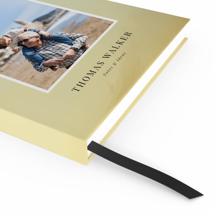 Personalised portrait notebook design with one photo on the cover by Utterly Printable.