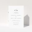 Utterly Printable Savoie Sketch Wedding Order of Service A5 Portrait Booklet - Hand-drawn Mountain Peaks on White Background with Simple Font. This is a view of the front